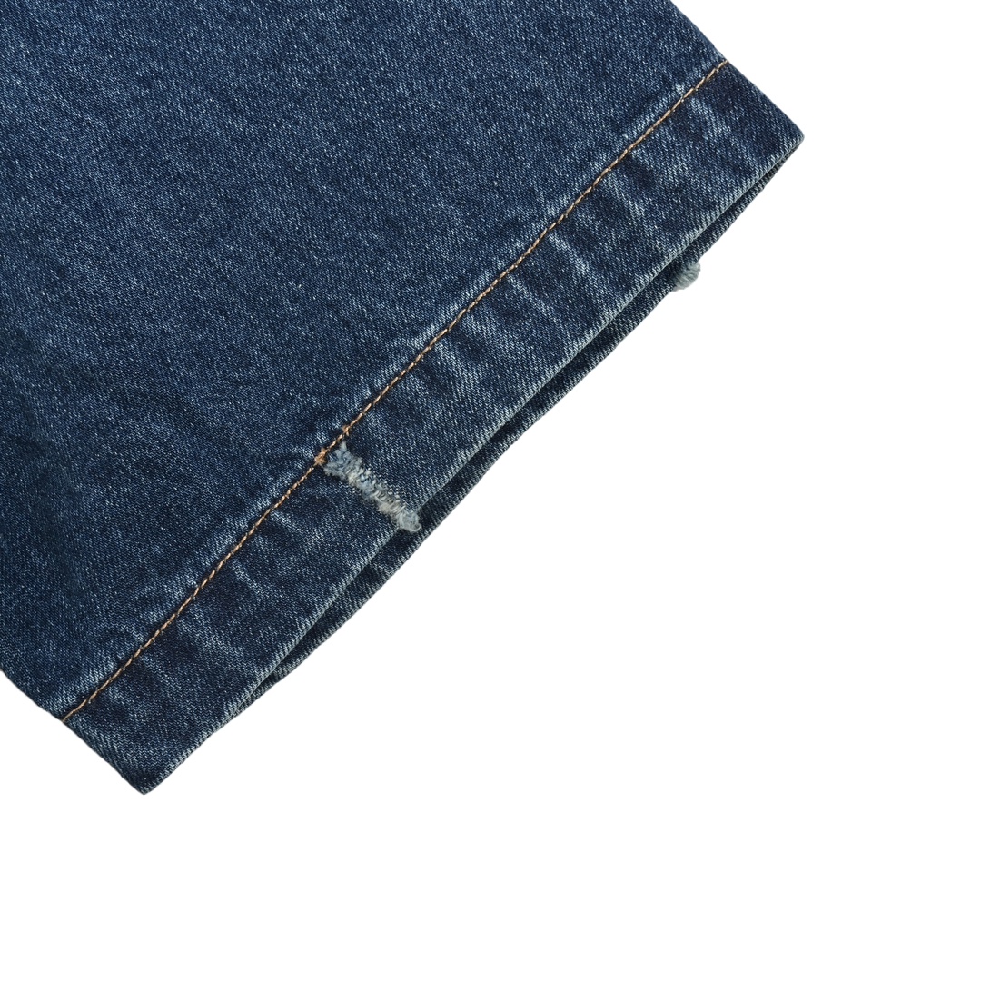 Prada 23ss triangle logo washed denim blue short sleeve shirt