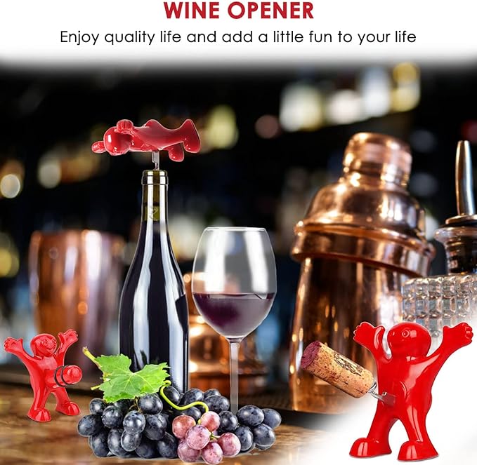 Funny Red Man  Wine Bottle Stopper Bottle
