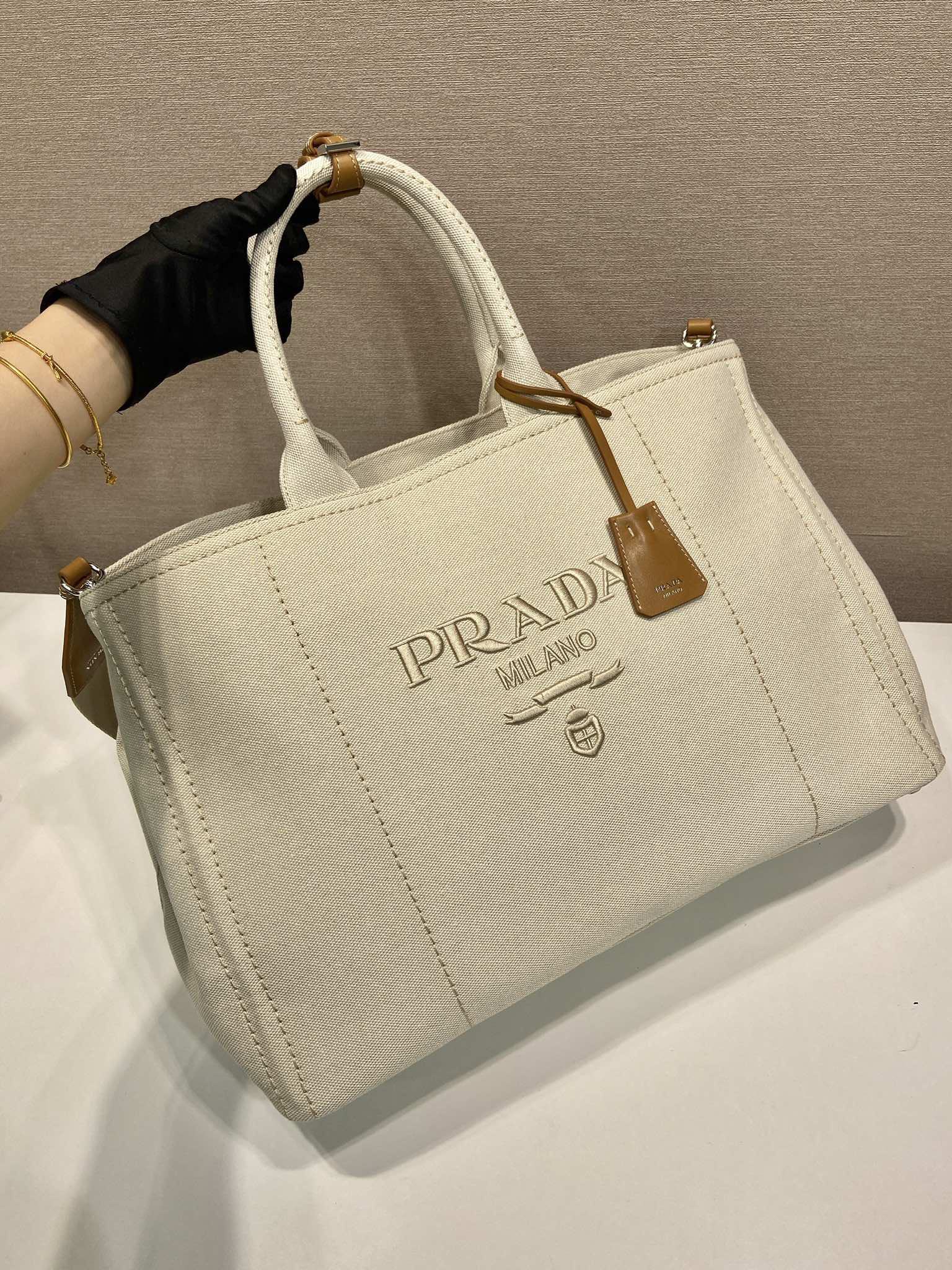 Prada Canvas Tote Bag 2VG131