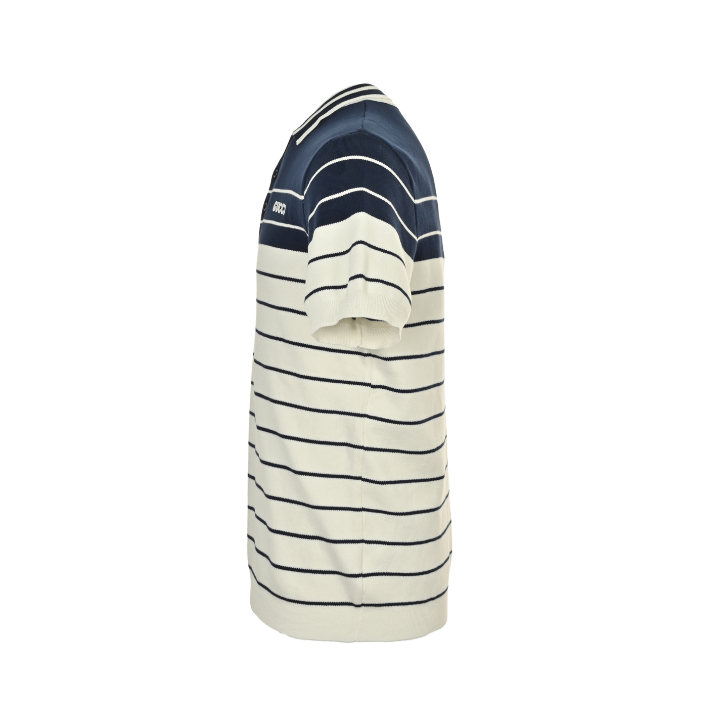 Gucci 25ss striped knitted Polo short-sleeved