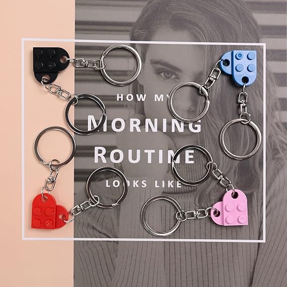 Brick Heart Keychain Set