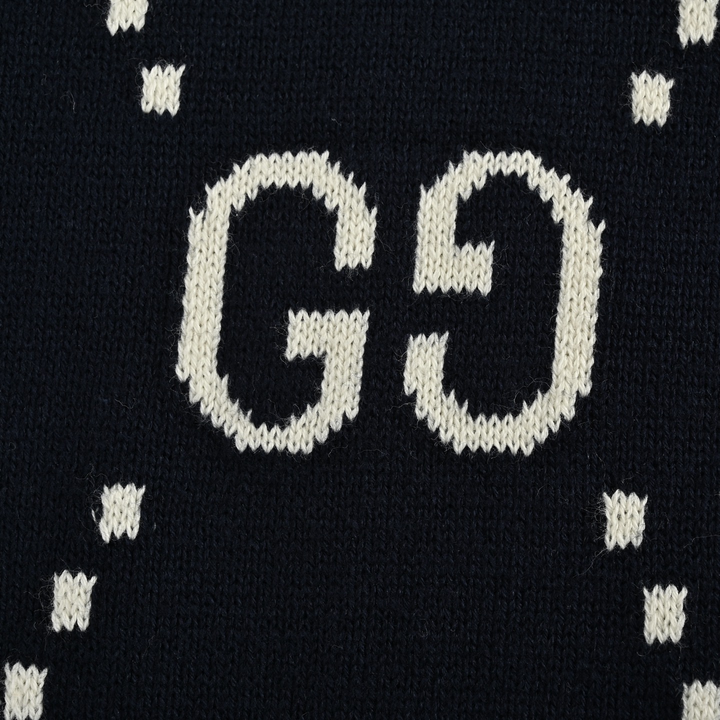 Gucci 25ss Double G jacquard cable knit Polo short sleeve