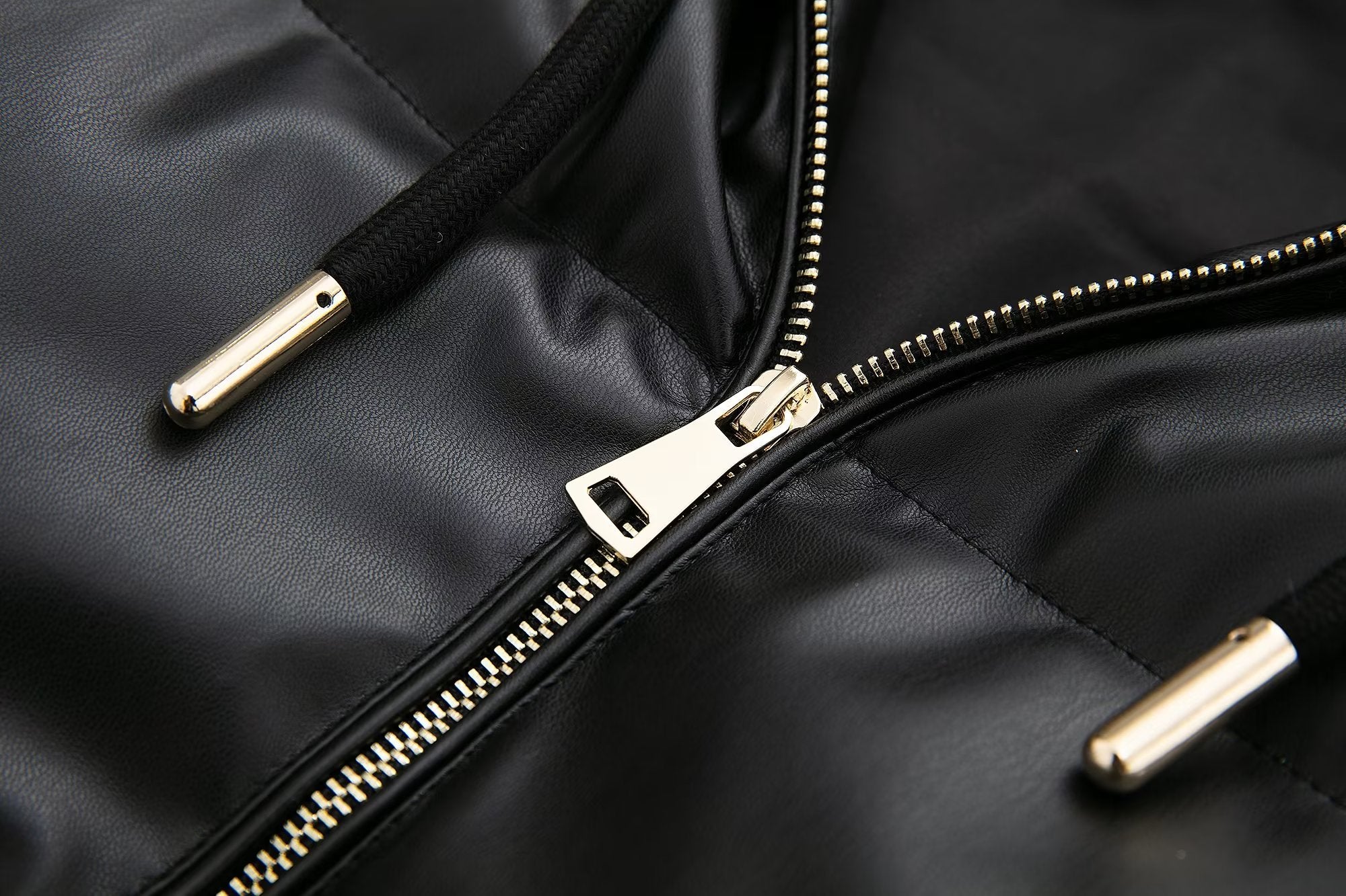 Autumn Winter Women Clothing Faux Leather Cotton Coat Coat Top