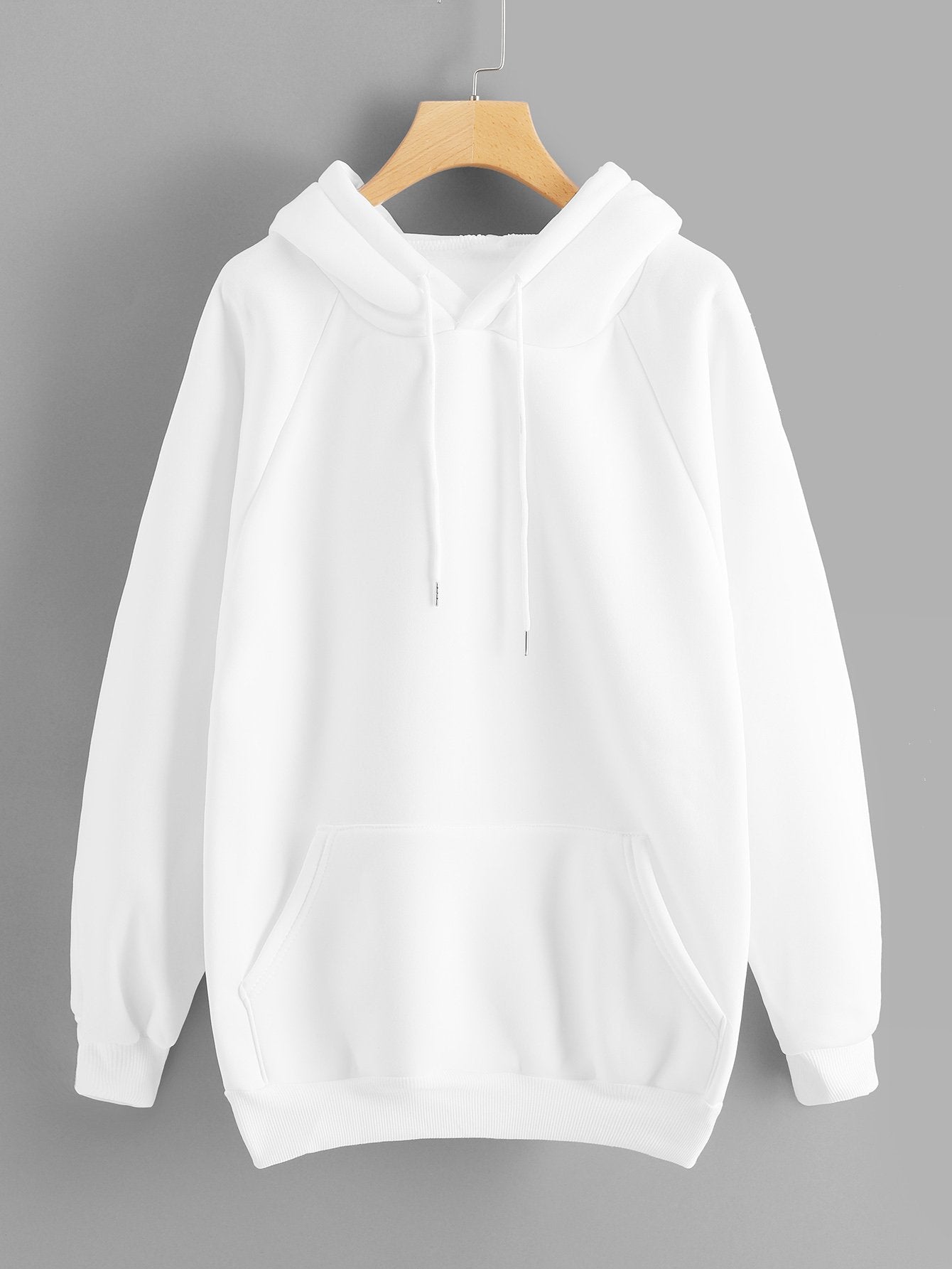 Drawstring Detail Solid Hoodie