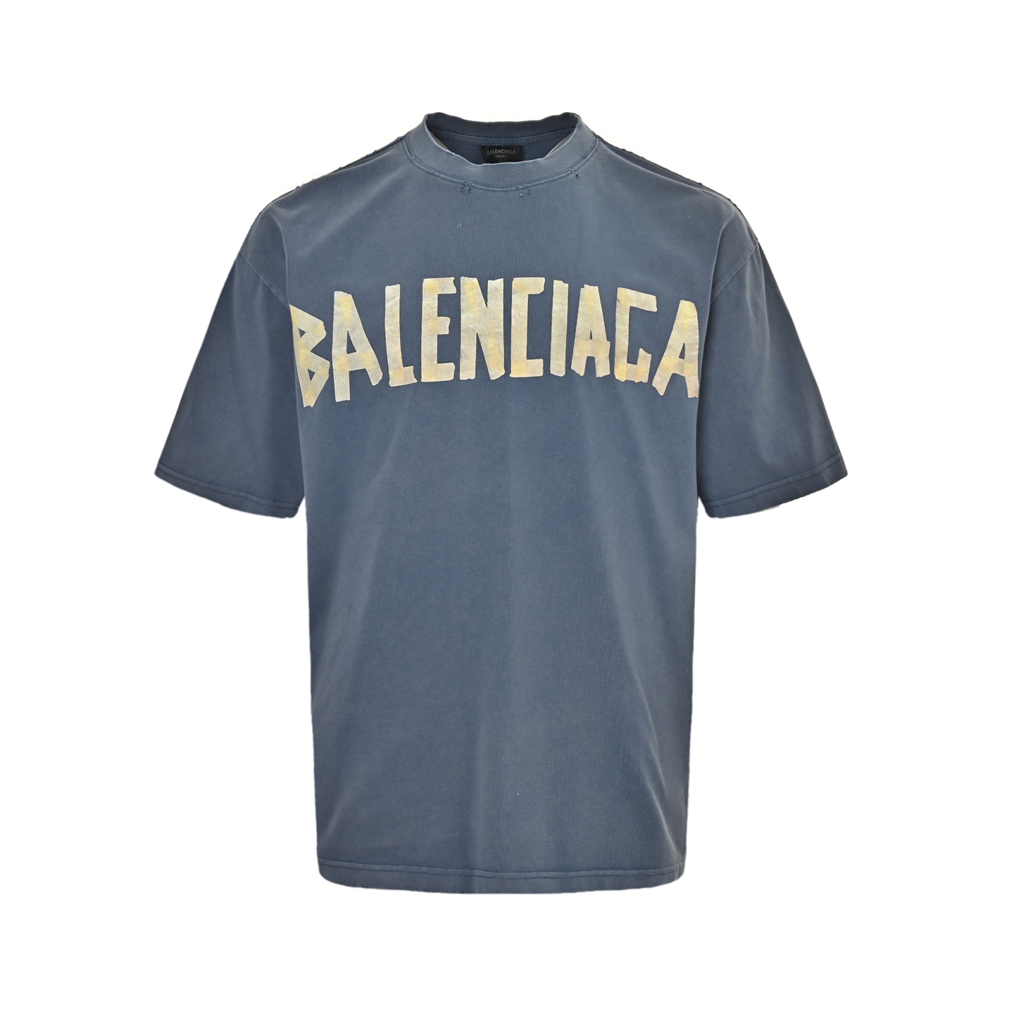 Balenciaga 24ss textured paper tape printed short sleeves