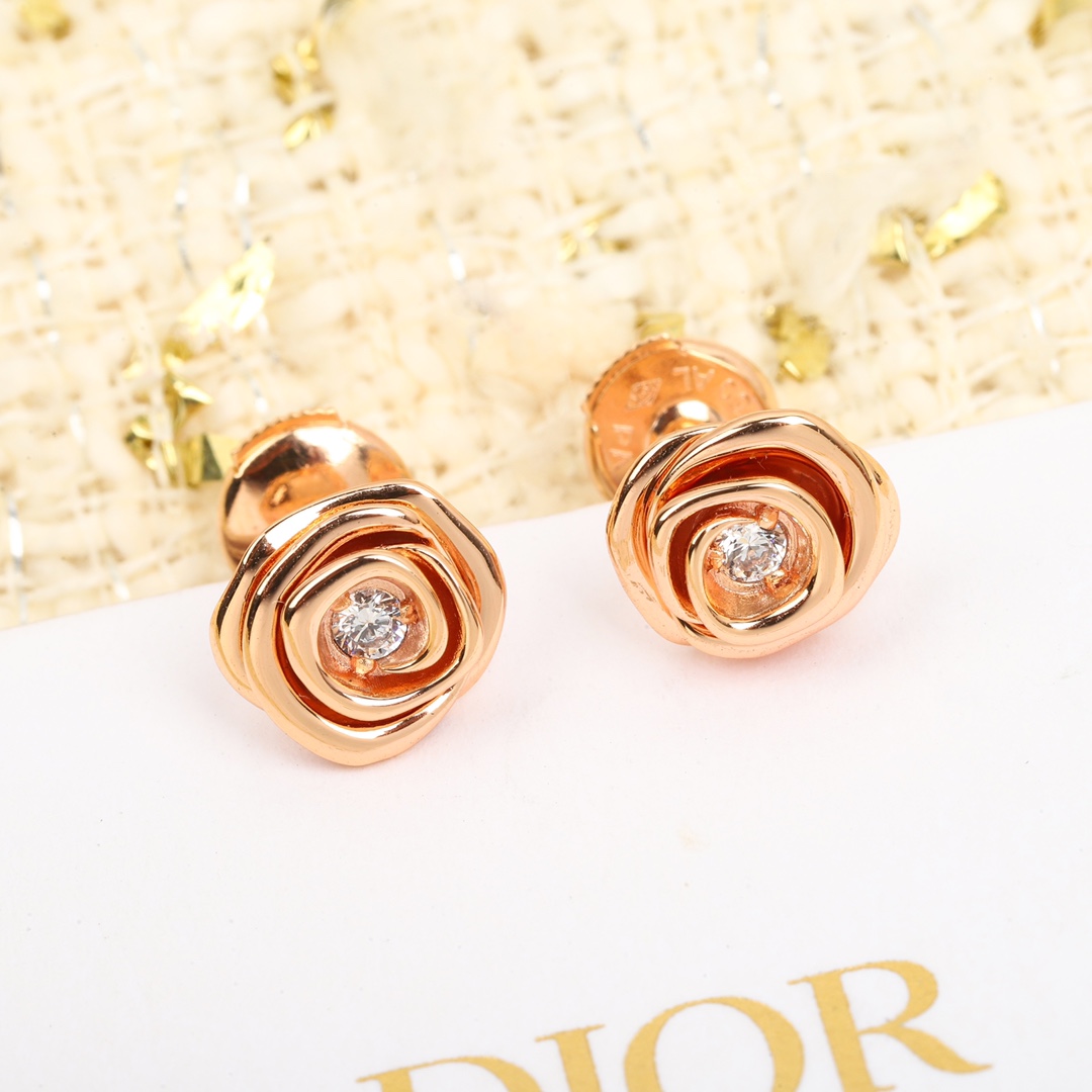 Dior diamond rosebud earrings