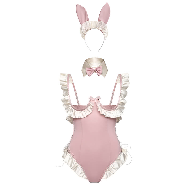Bunny Hollow Out Backless Jumpsuit Lingerie