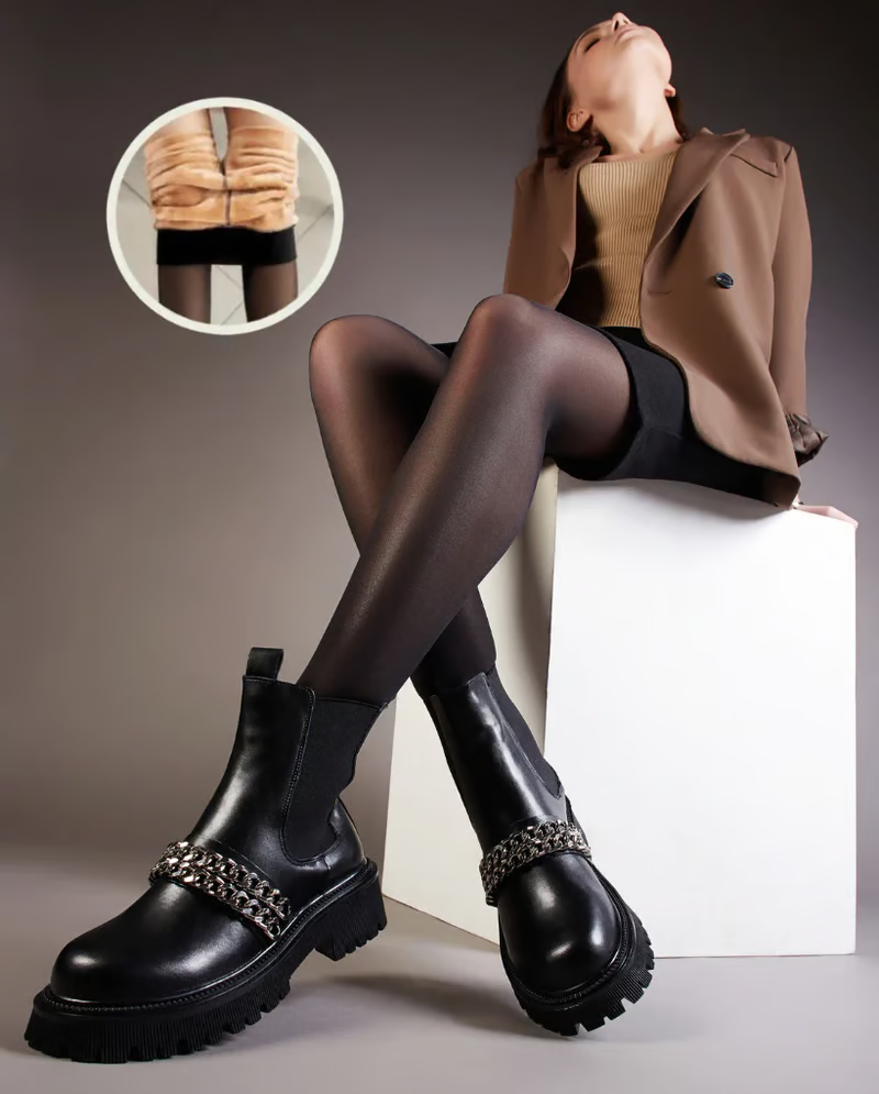🔥LAST DAY 50% OFF🔥Flawless Legs Fake Translucent Warm Plush Lined Elastic Tights👖