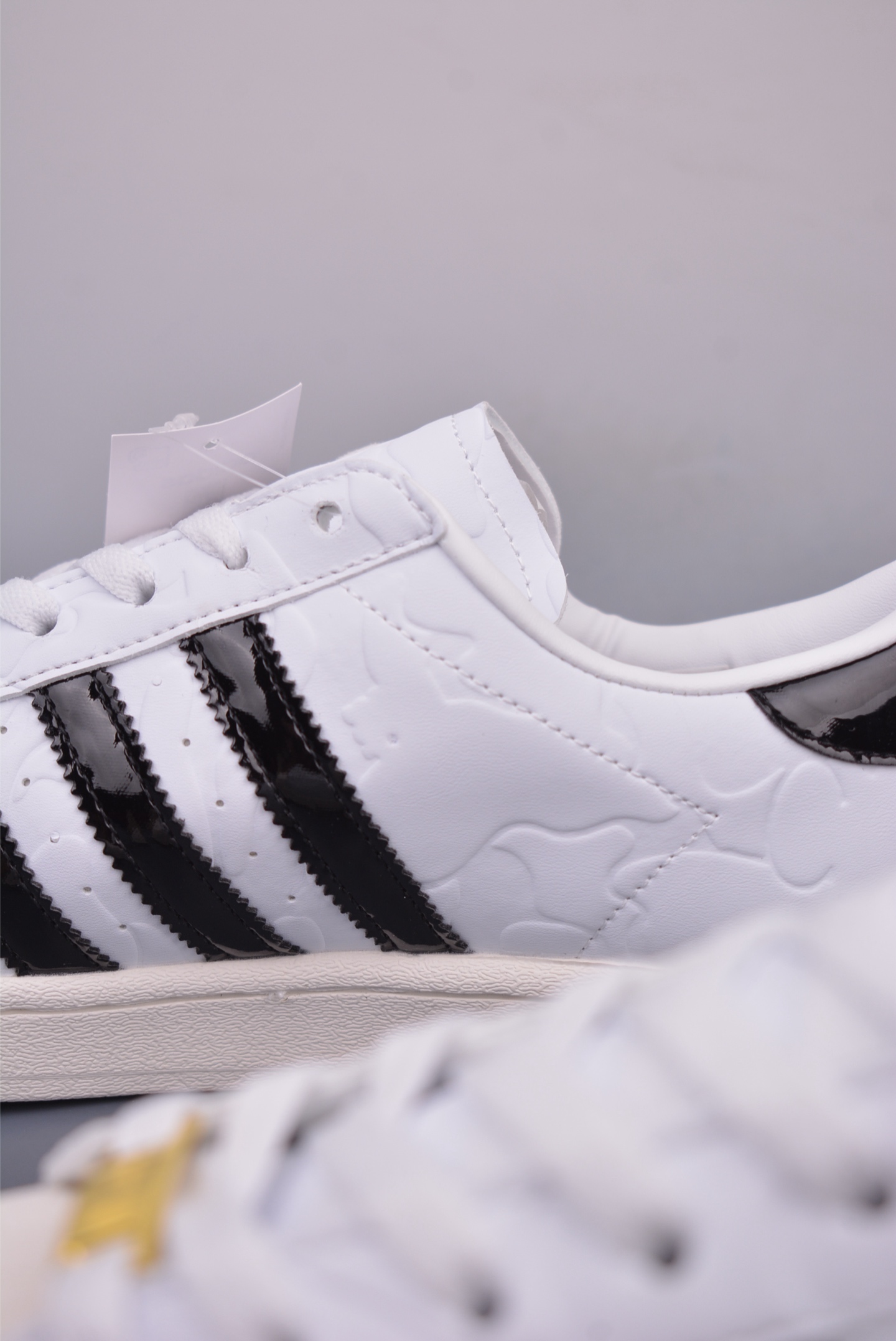 BAPE x Adidas Originals Superstar 80s Sneakers White, Black and Gold JR2701
