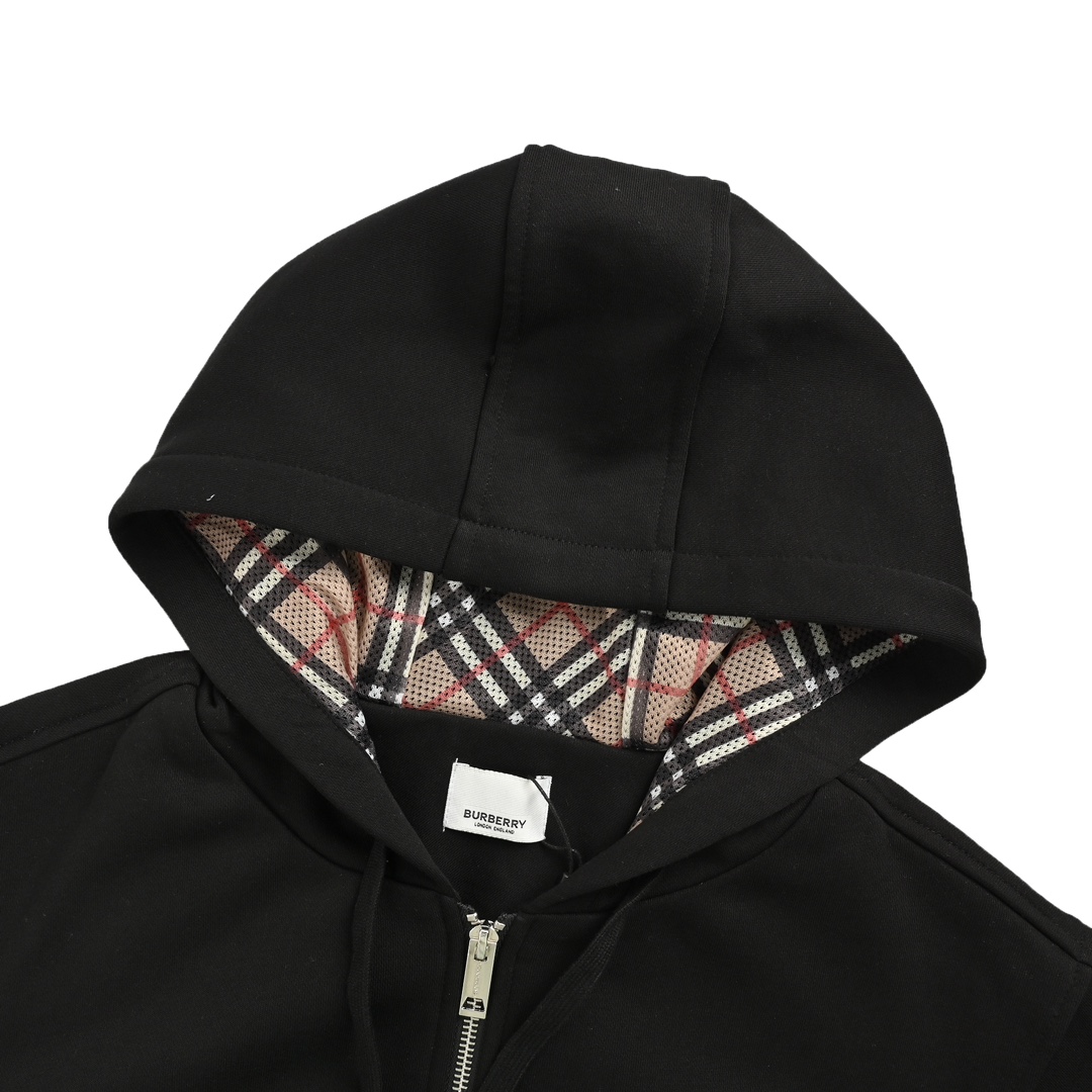 Burberry 24Fw blue warhorse embroidered zip-up jacket