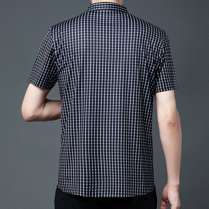 Men's Business Casual Short Sleeve Plaid Shirt