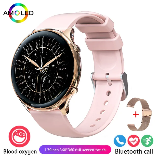 New women's Bluetooth call smartwatch 1.39inch full screen touch heart rate and body temperature monitoring for Huawei Xiaomi