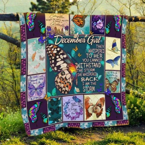 December Girl Butterfly Quilt Blanket