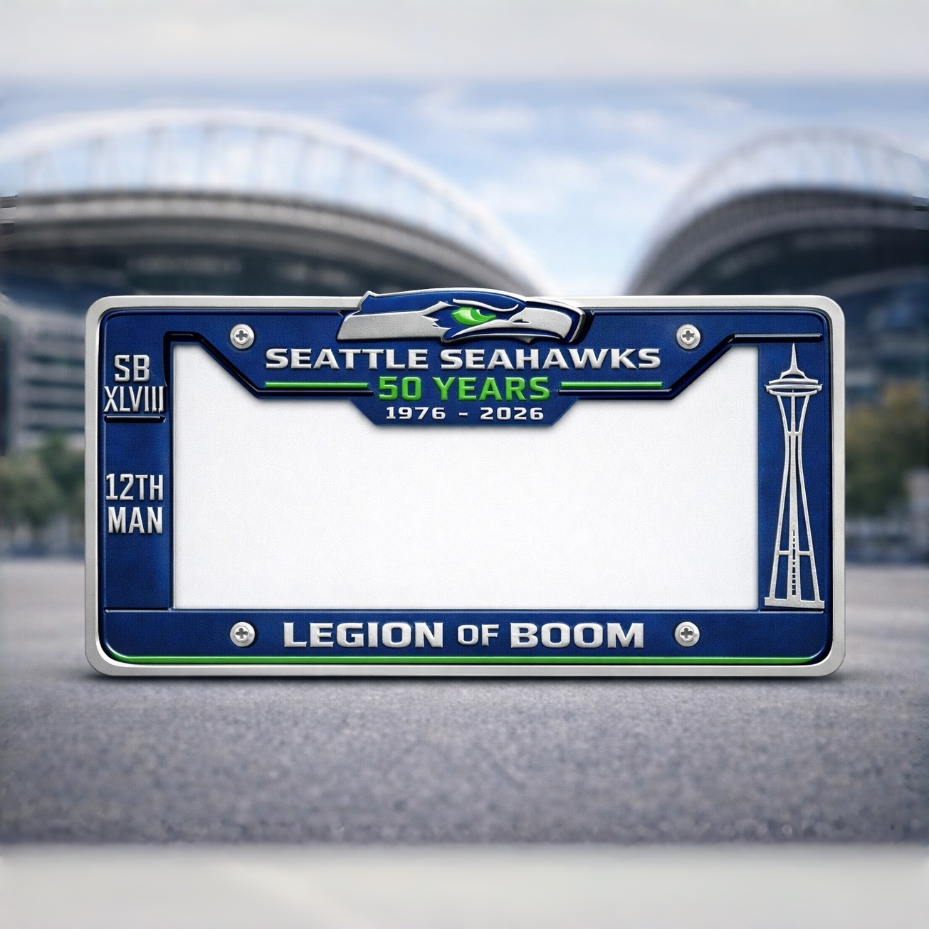 Seahawks 50th Anniversary License Plate Frame