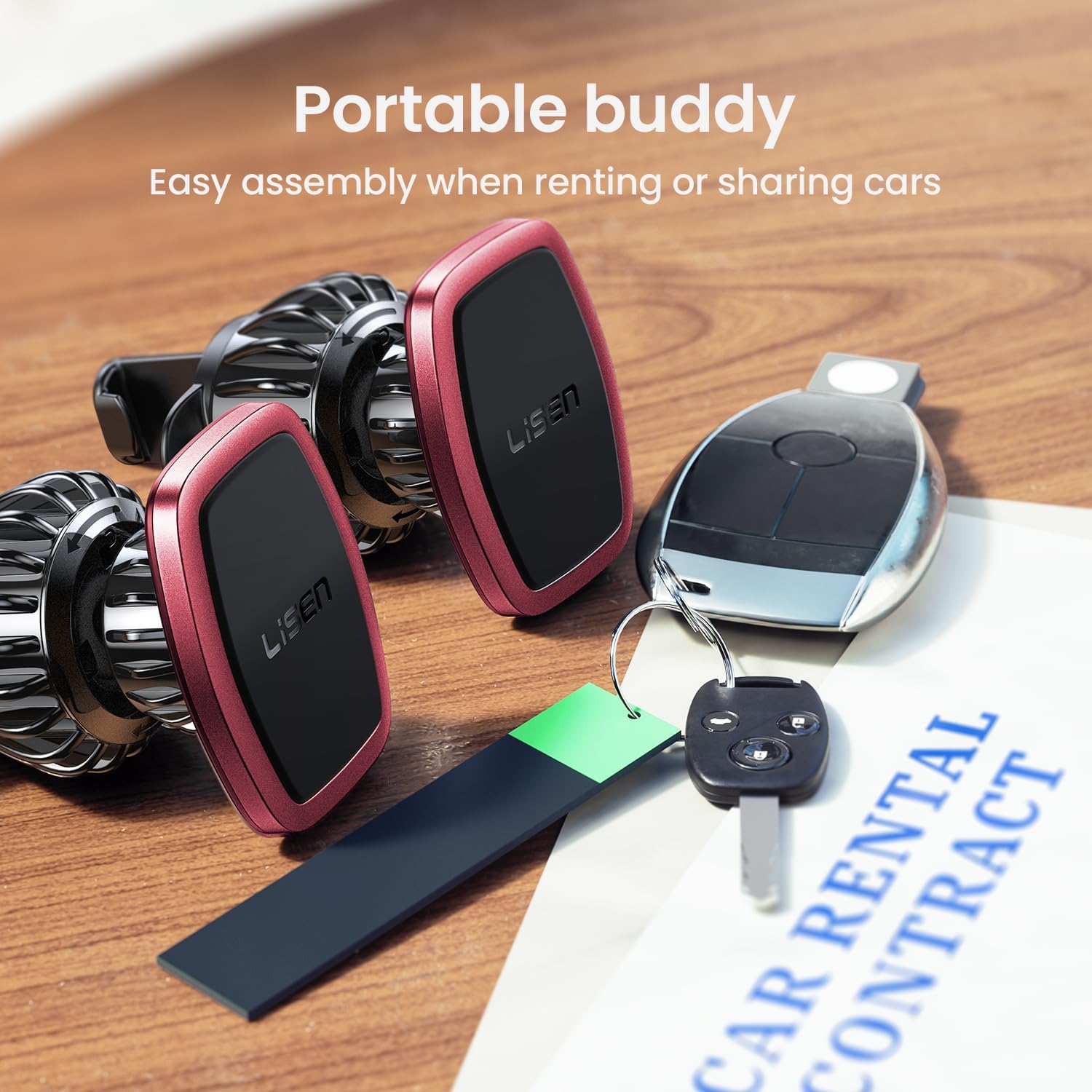 LISEN 2 Pack Magnetic Phone Holder for Your Car Mount 6 Military Magnets Car Phone Holder Mount Vent Cell Phone Holdeer Mount Vent Cell Phone Holder (20X Powerful: Gold)