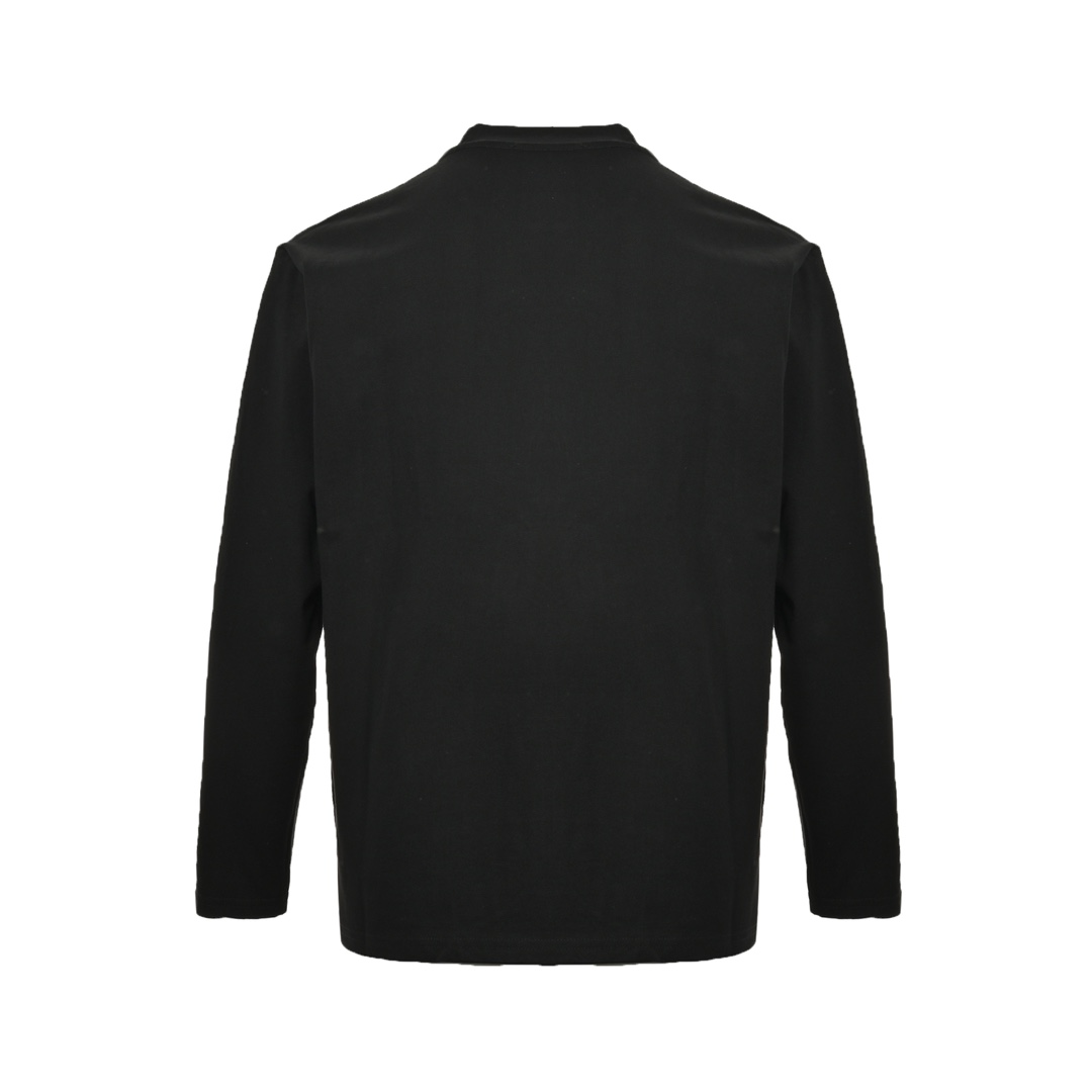 Fendi 24Fw long-sleeved T-shirt with contrasting double F logo embroidery on the chest