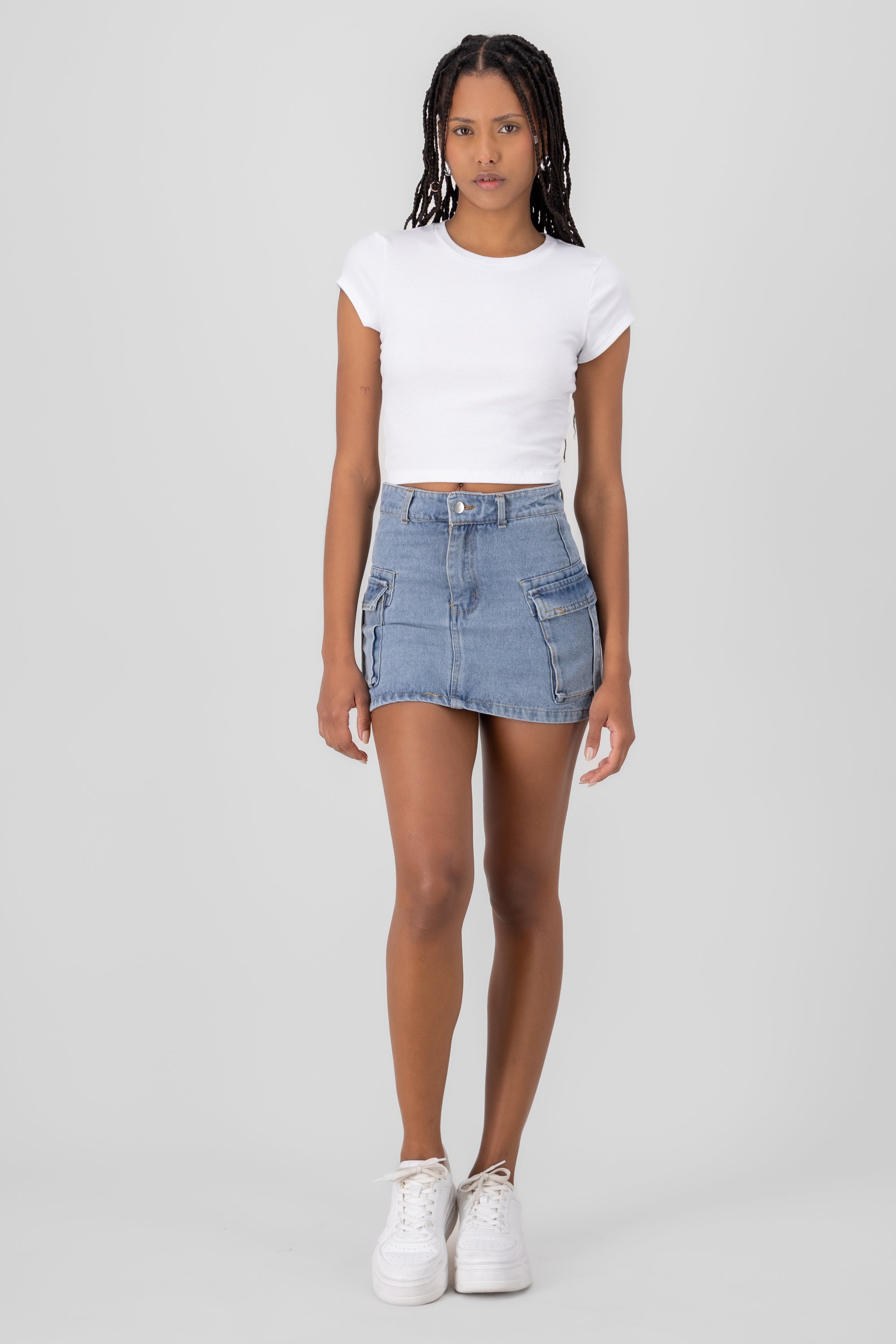 Cargo Pockets Mini Skirt