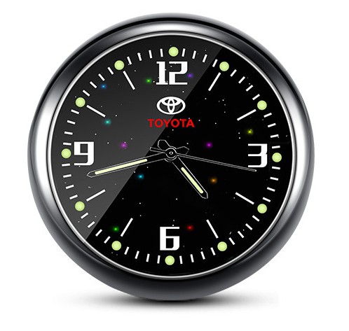 1x Luminous Diamond Quartz Analog Watch Stick On Car Clock Accessories Black
