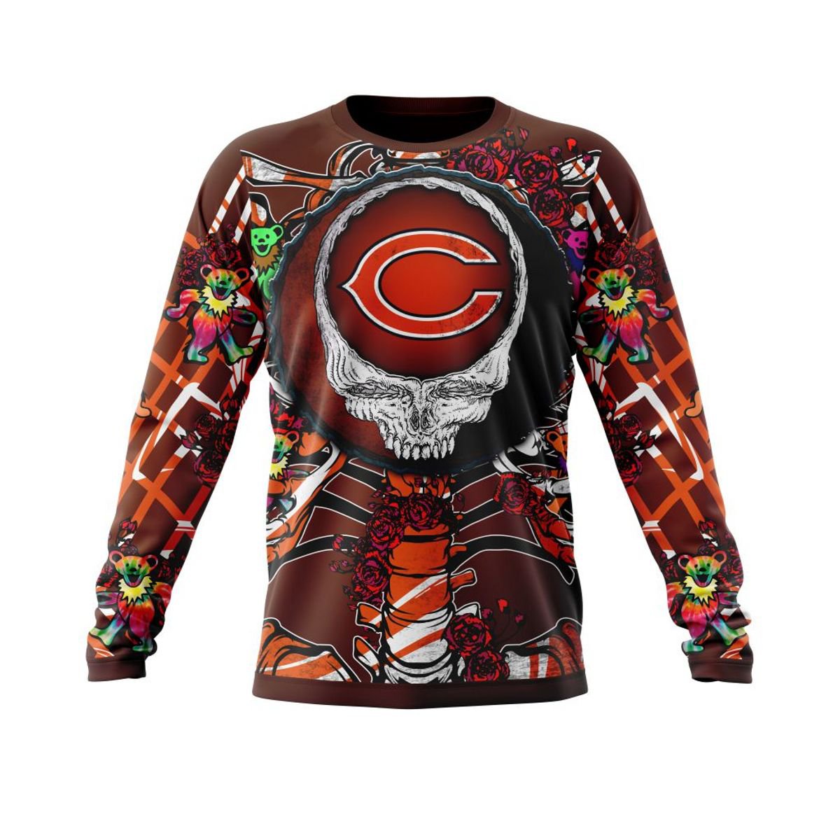 CHICAGO BEARS 3D HOODIE MIX GRATEFUL DEAD