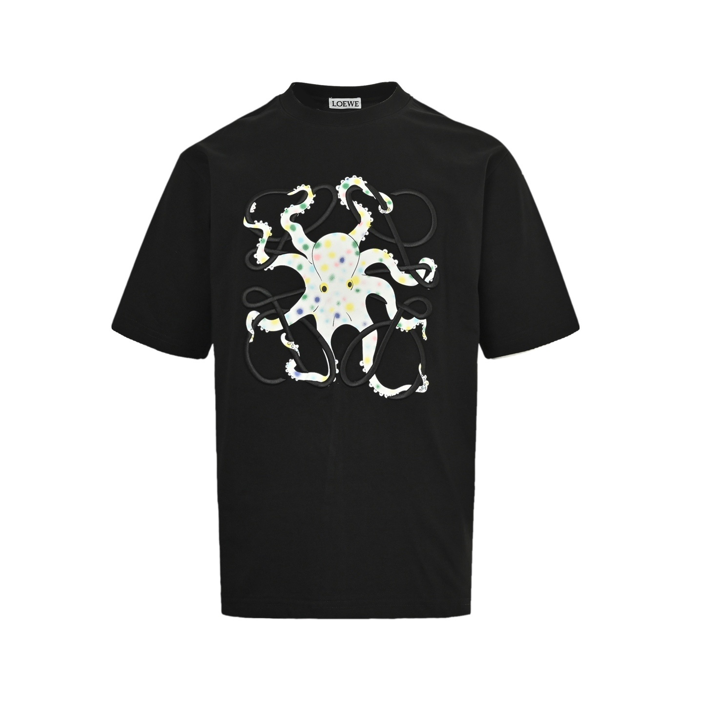 Loewe 25ss octopus print embroidered logo short sleeve