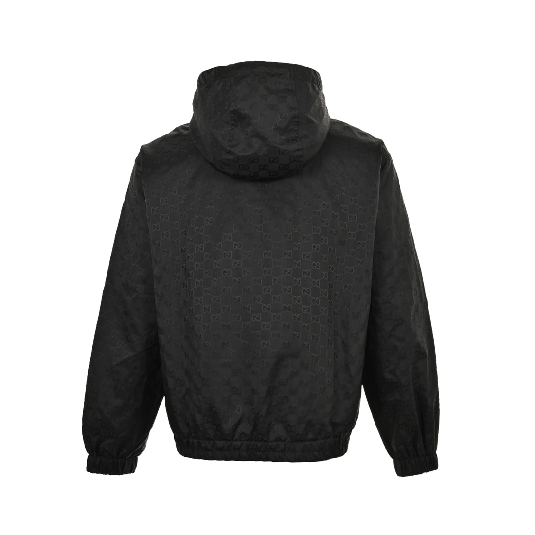 Gucci 24Fw Double G obscure jacquard nylon hooded jacket
