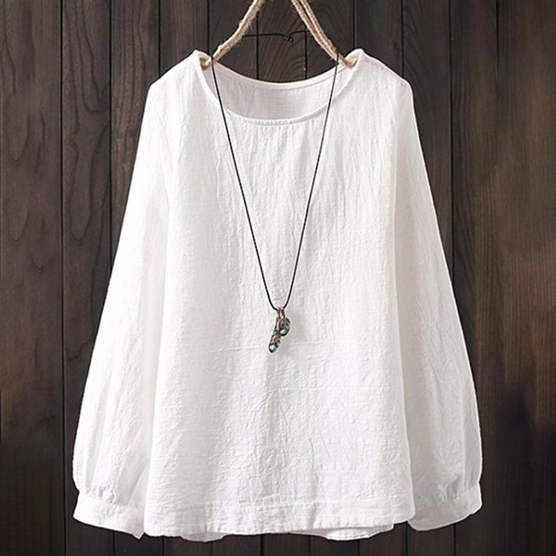 Solid Color Long Sleeve Round Neck T-Shirt