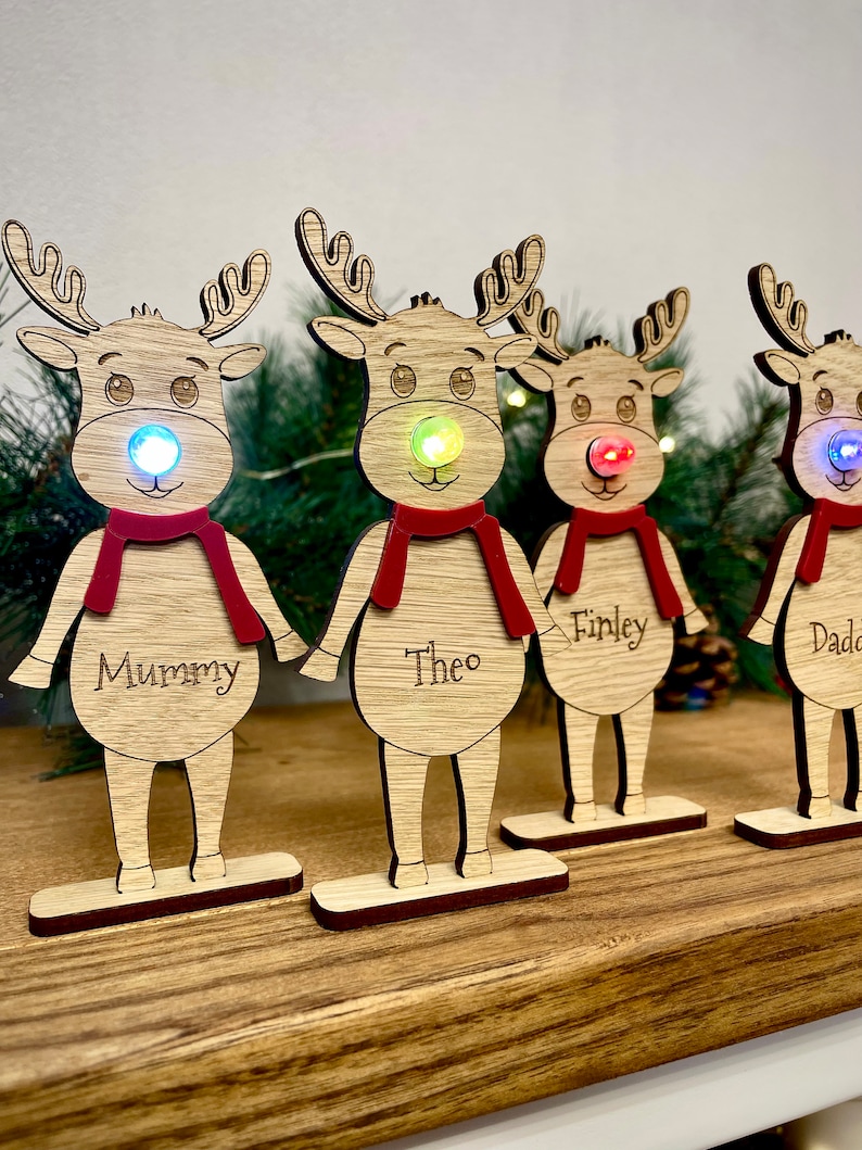 Christmas specials✨Christmas Personalised Rudolph with Coloured Nose Light🔥Buy 2 Free Shipping