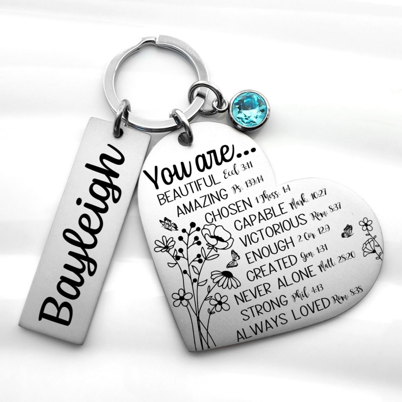 Custom Heart Shaped Keychain- Unique gifts of faith and inspiration