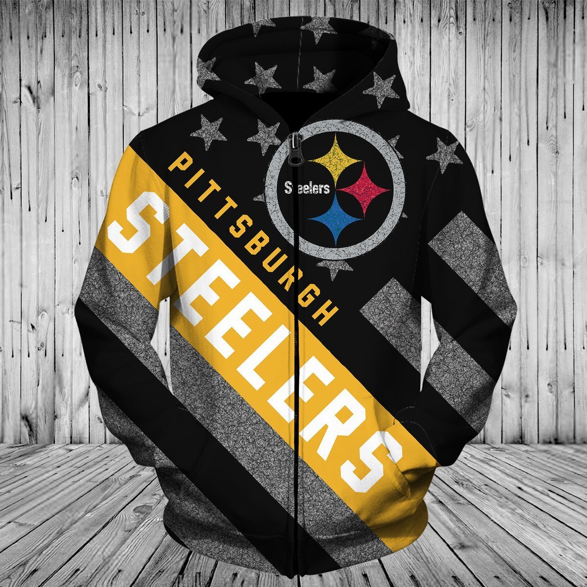 STEELERS 3D HOODIE FLAG4