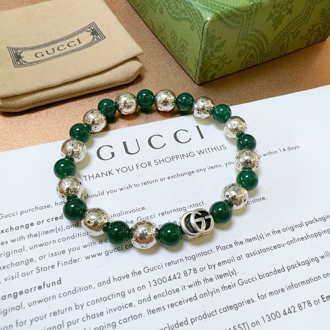 Gucci Green Agate Bracelet