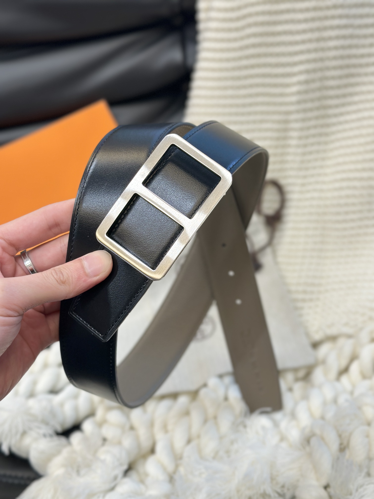 Hermès Men's Double-Faced Cowhide Belt