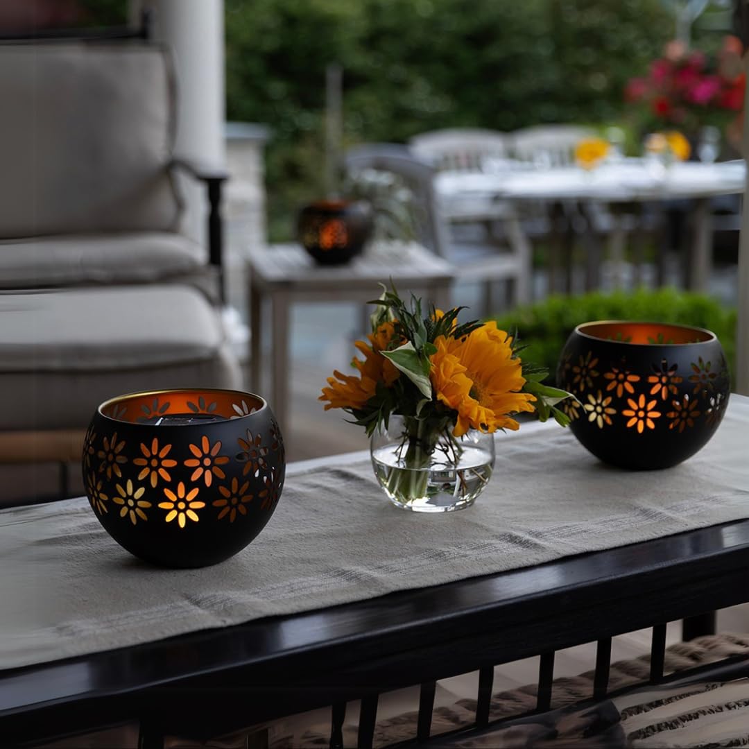 🔥 On Sale 🔥 Metal Solar Flame Bowl Flickering Waterproof Lantern