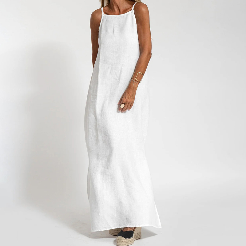 Retro Split Strap Comfy Maxi Dress