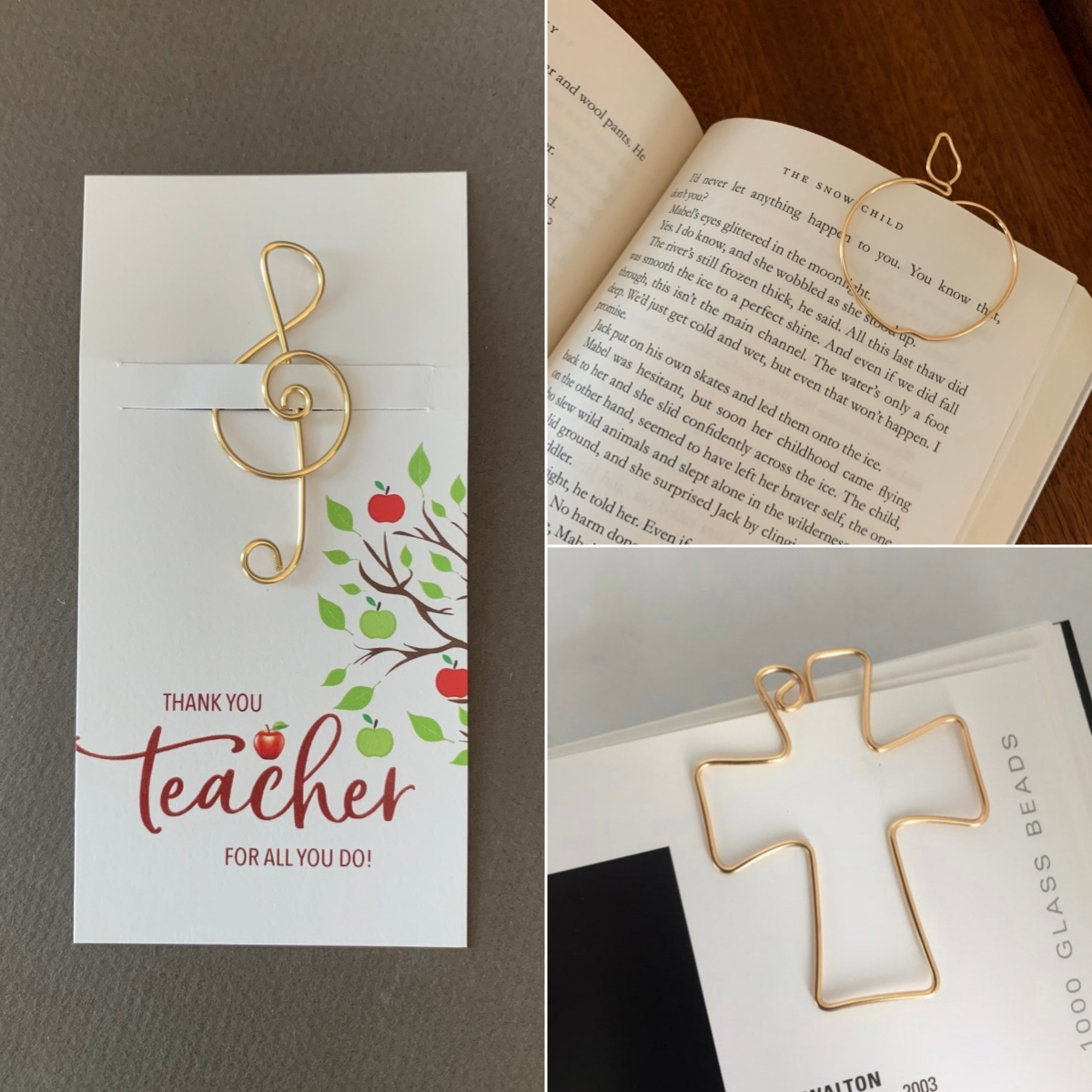 💖Teacher Gift, Cross Bookmark, Thank You Teacher Gift