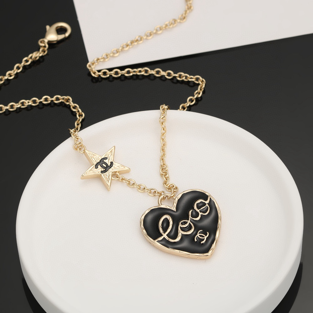 Chanel Heart Peach Necklace