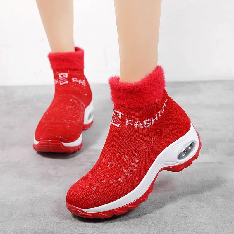 Winter Women Warm Fur Sock Boots