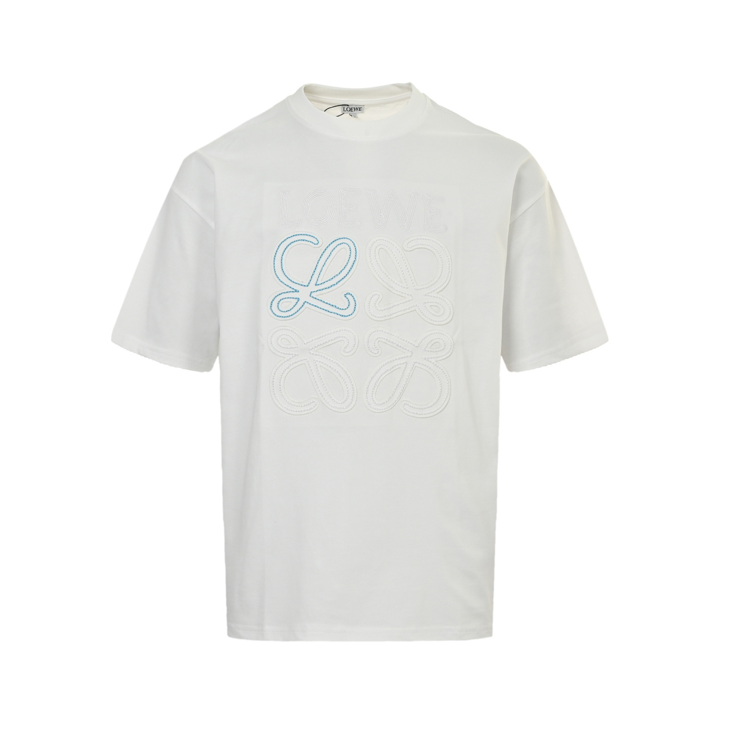 Loewe 25ss embossed embroidered patch short sleeve