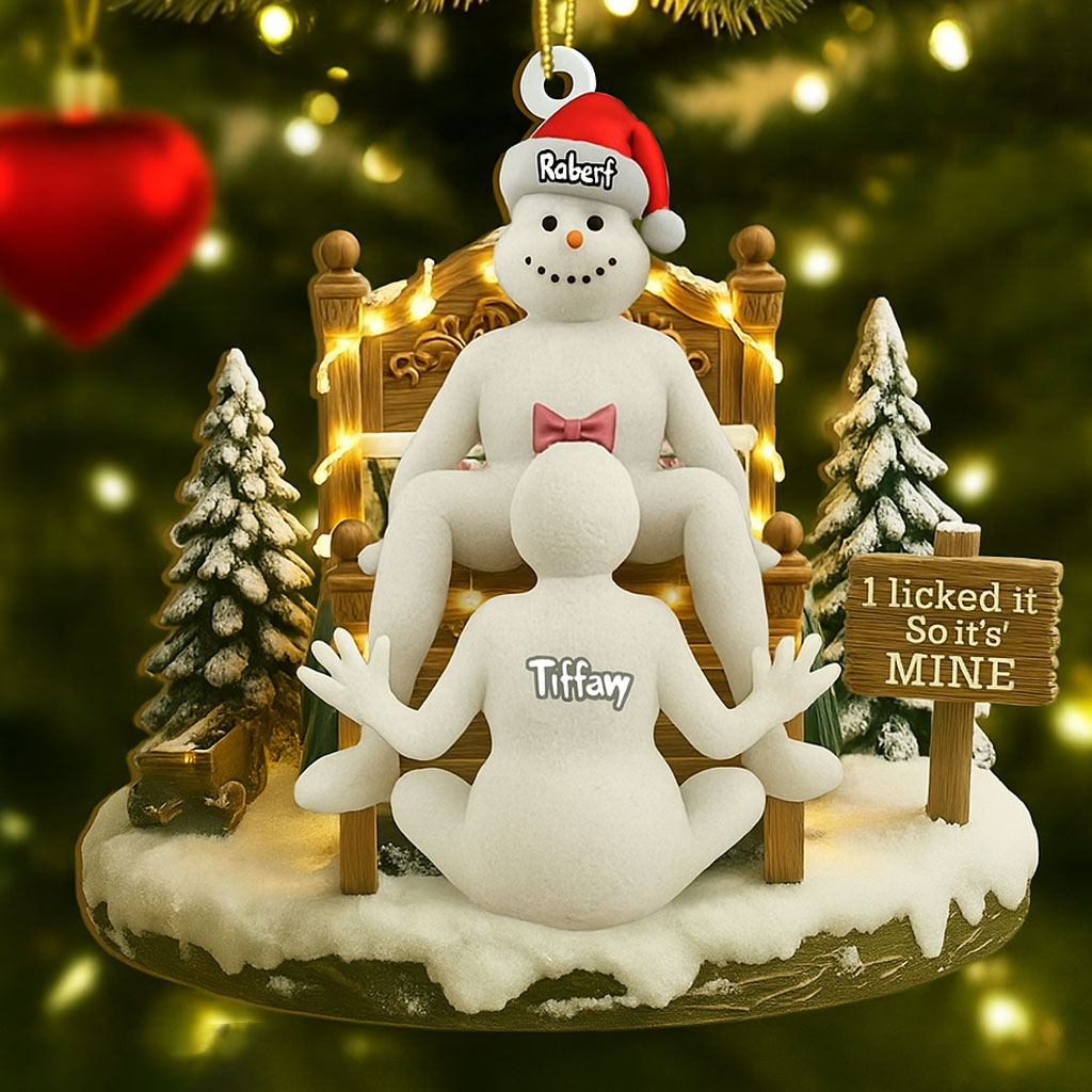 Personalized Merry Snowman Funny Couple Ornament