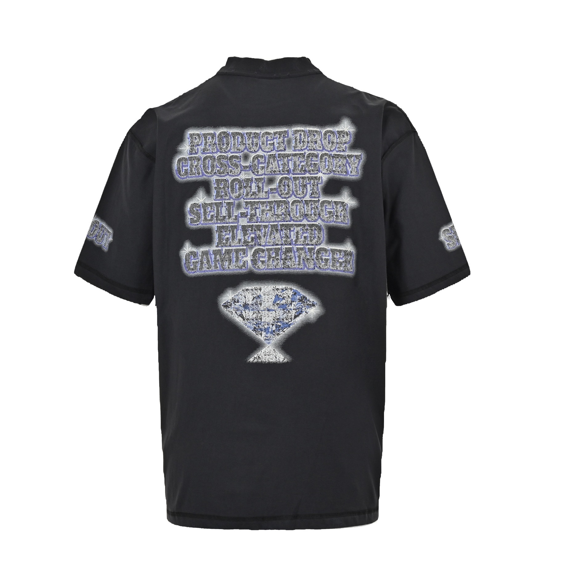 Balenciaga SNBN retro washed round neck short sleeves