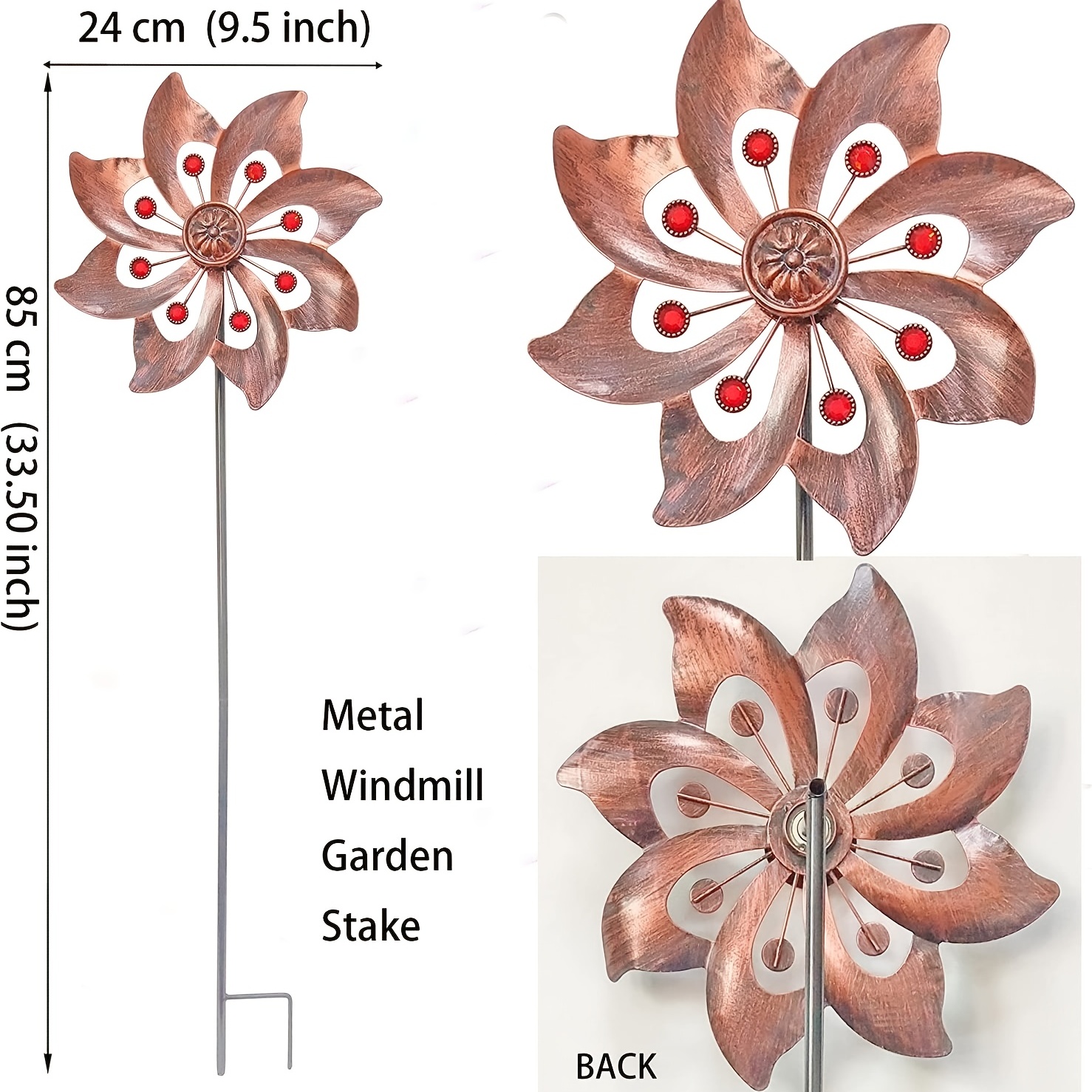 1pc Wind Spinner With Garden Stake, Kinetic Wind Spinners Outdoor Garden Stake For Yard And Garden