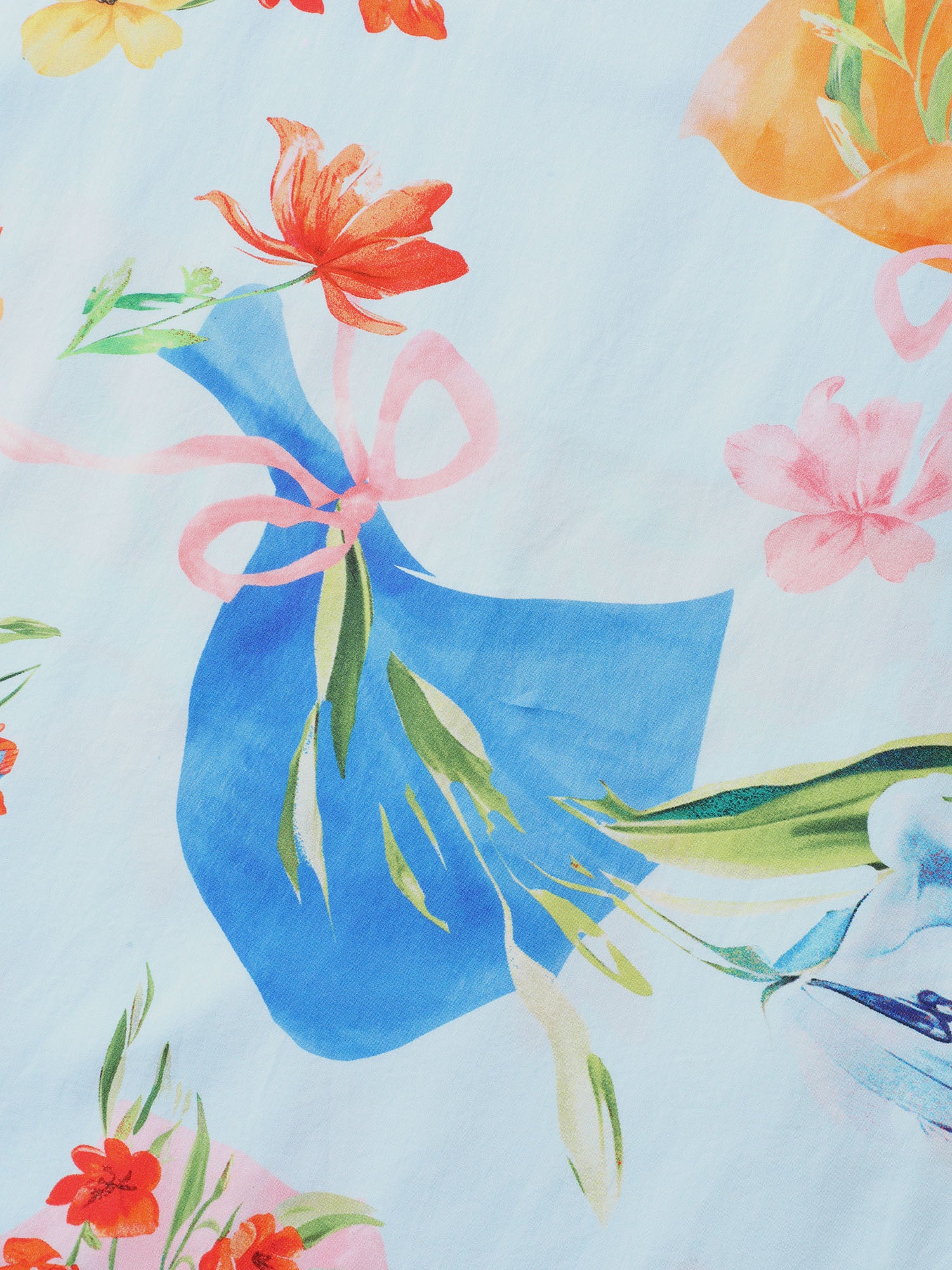 Rayon Floral Print Pockets Midi Dress