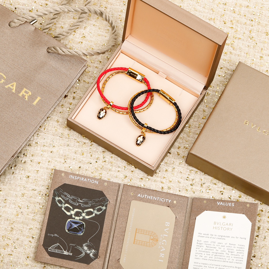 Bulgari snake head double bracelet