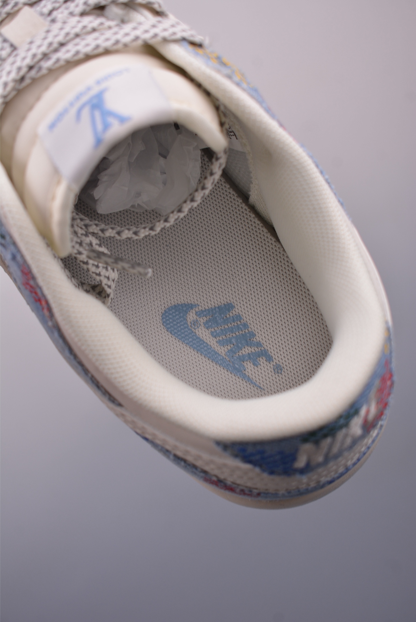 LV x Nike SB Dunk Low sneakers Off-white plaid blue FC1688-231