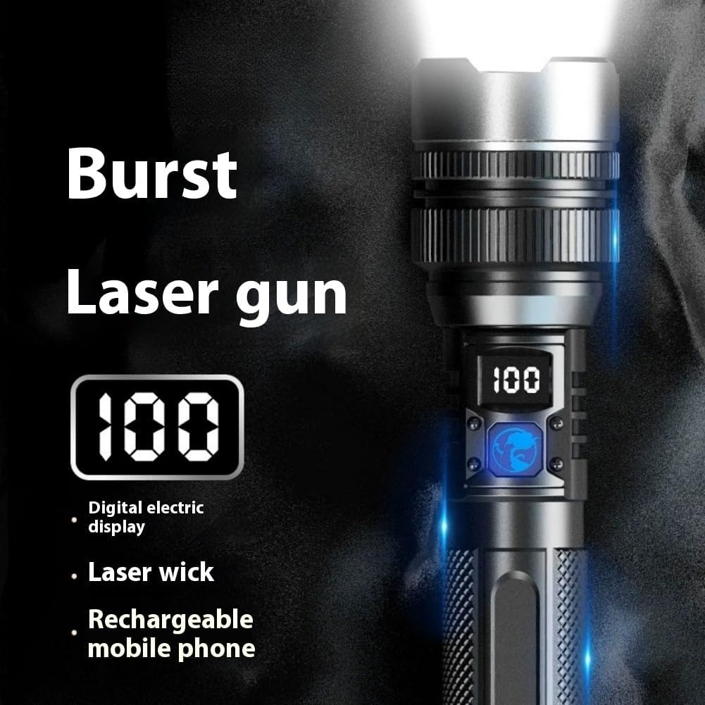 💥ON SALE💥2-in-1 POWER BANK FLASHLIGHT | Super Bright, USB Rechargeable, Zoomable