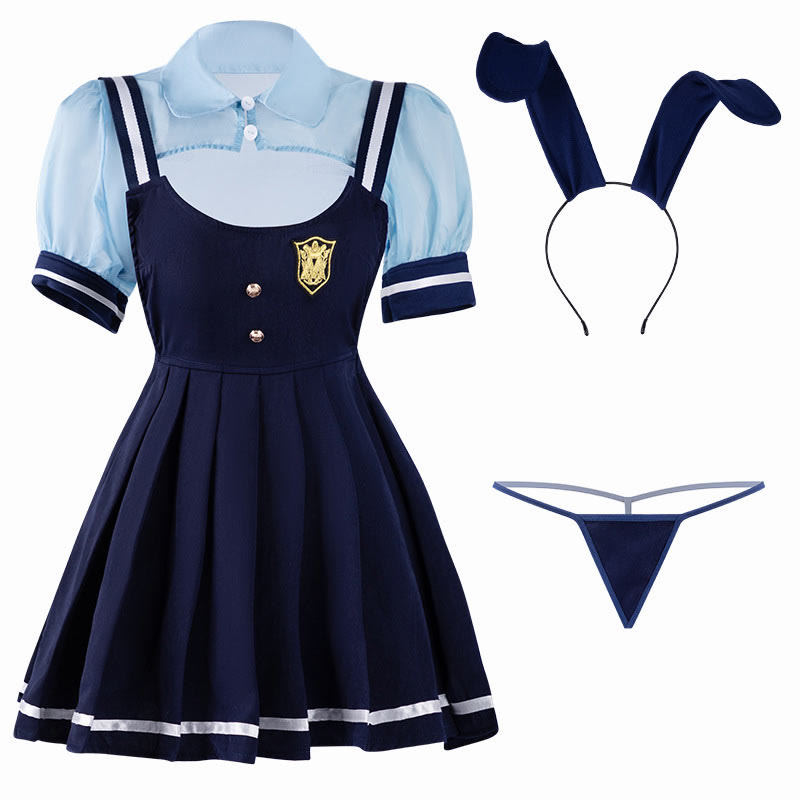 Cosplay Bunny Officer Uniform Hollow Lingerie Set