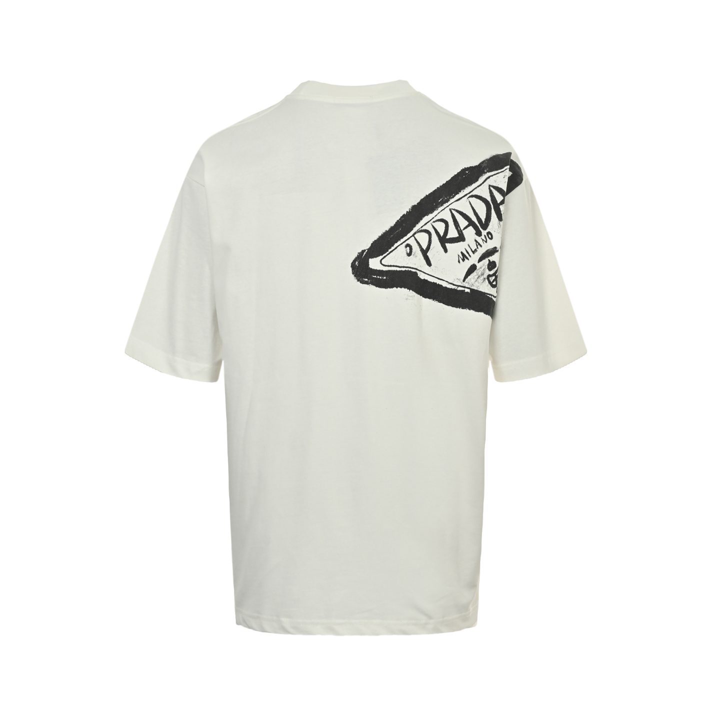 Prada 25ss hand-painted graffiti lettering short sleeve