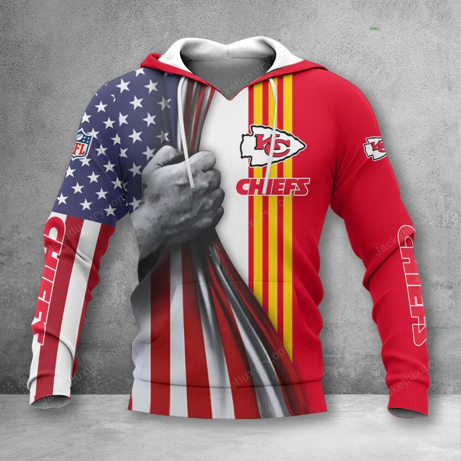 KANSAS CITY CHIEFS 3D HOODIE SKULL0804