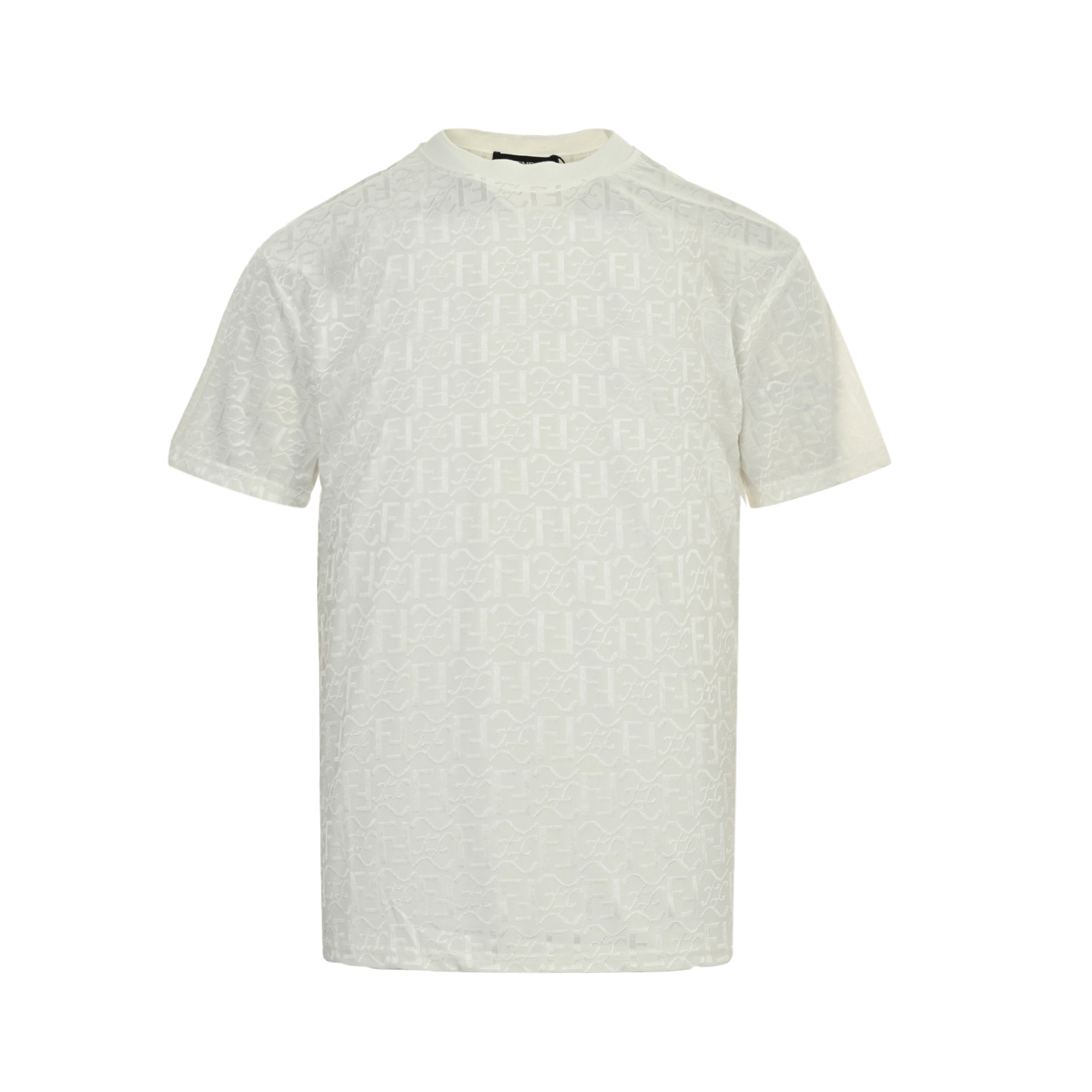 Fendi 25ss ice silk dark pattern full double F jacquard short sleeves
