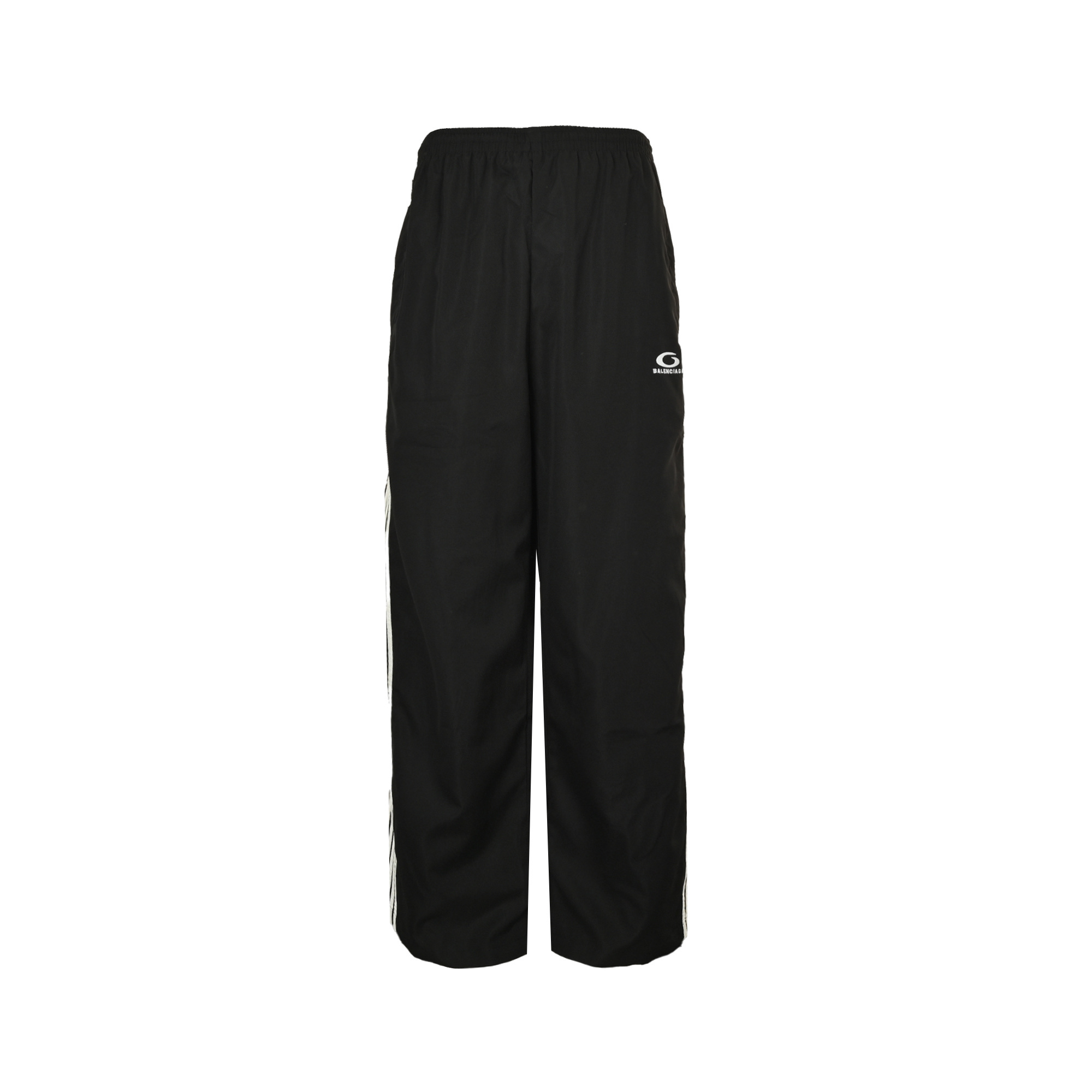 Balenciaga 25Fw Five Stripes Half Ring Black Woven Trousers