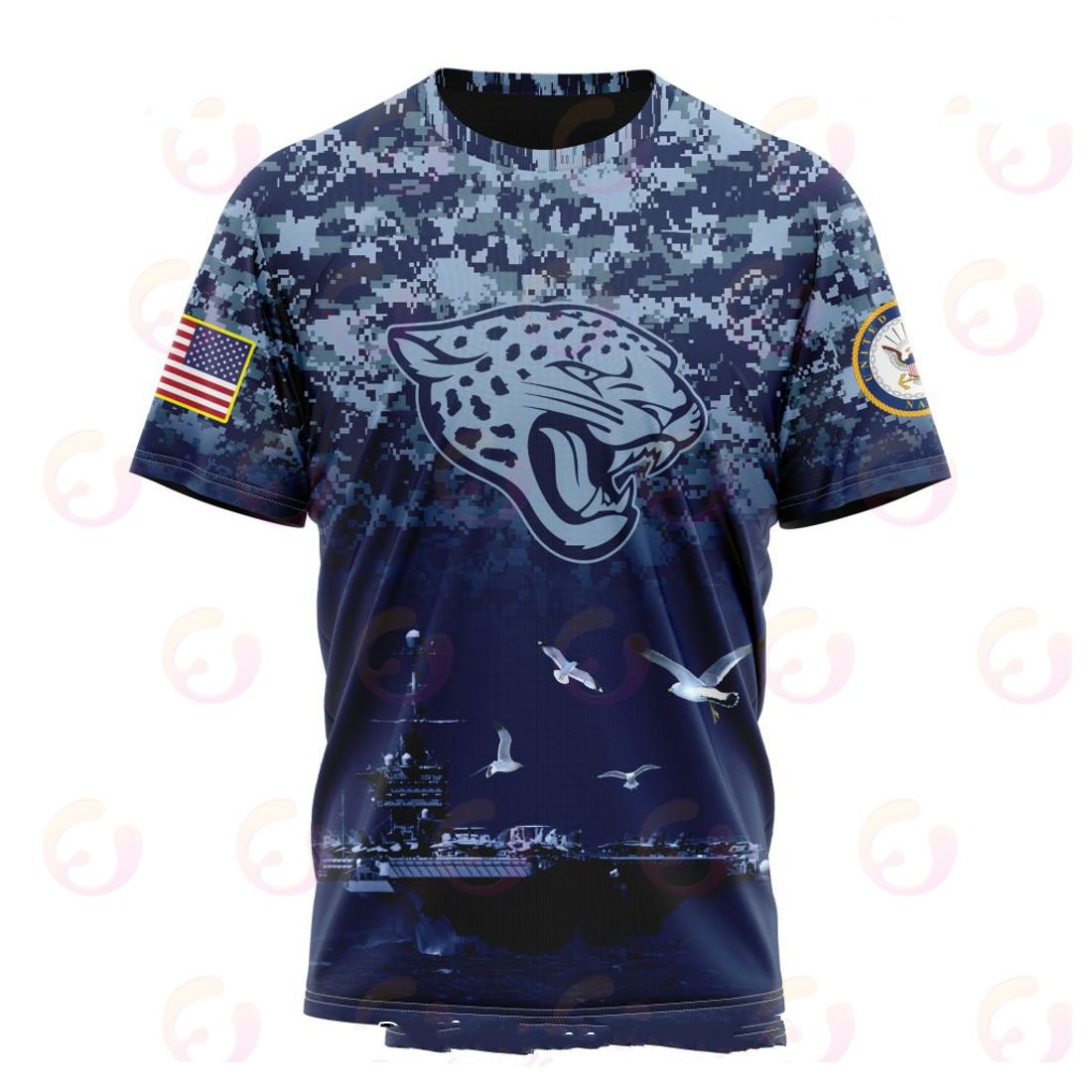 JACKSONVILLE JAGUARS 3D HOODIE HONOR US NAVY VETERANS